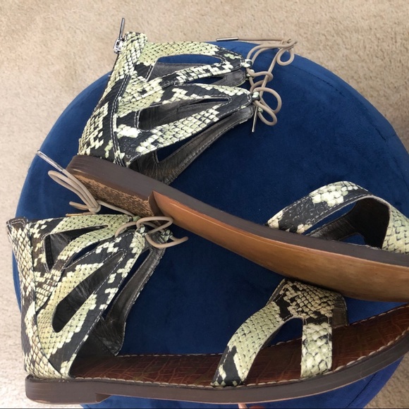 Sam Edelman snake embossed leather gladiator flat sandal - Picture 7 of 7